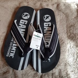 Black and white flip flops Gander Mtn